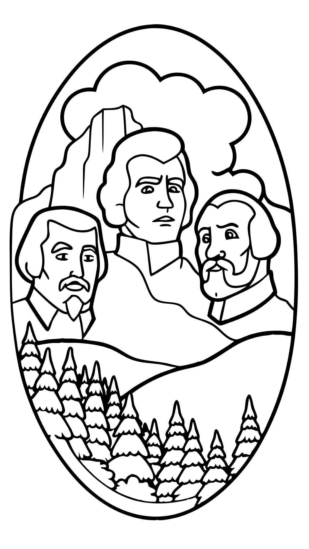 coloriage de mont Rushmore